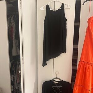 Aqua Black Asymmetrical Tank Top